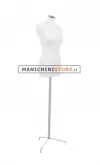 Busto donna in tessuto bianco con base treppiede inox