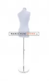 Busto donna in tessuto Grigio Perlato con base cromata
