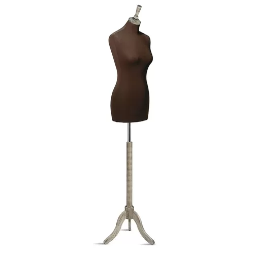Busto donna in tessuto Testa di Moro con treppiede Vintage