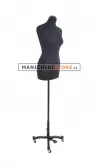 Busto donna tessuto nero con base taylor nera