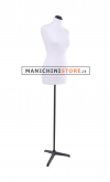 Busto donna tessuto bianco con base treppiede nera