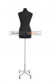 Busto donna tessuto nero con base Taylor grigio chiaro