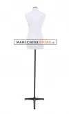 Busto donna tessuto bianco con base treppiede nera