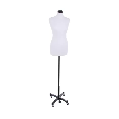 Busto donna tessuto bianco con base taylor nera