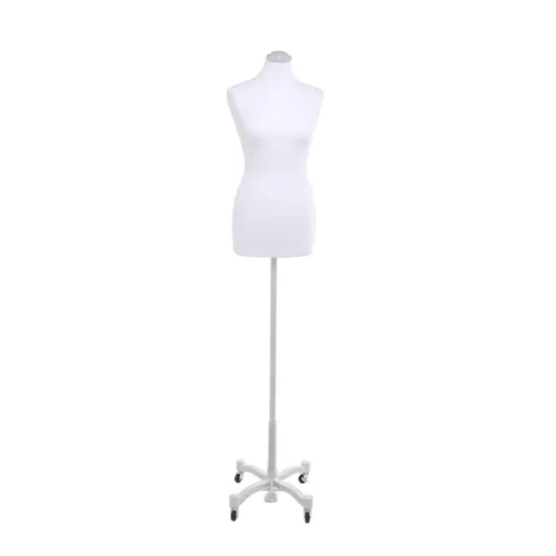 Busto donna tessuto bianco con base Taylor grigio chiaro -fine serie