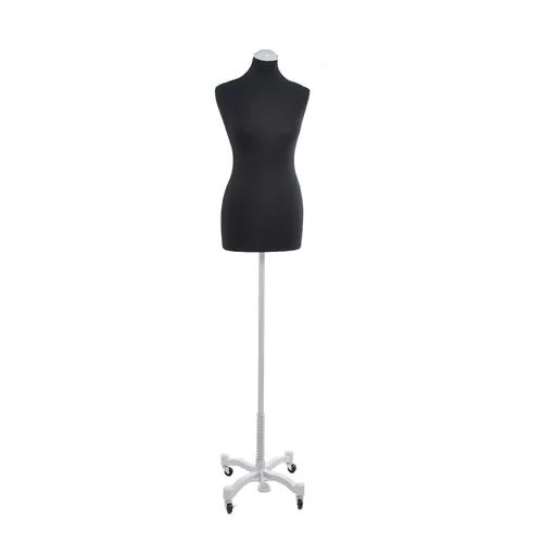 Busto donna tessuto nero con base Taylor grigio chiaro
