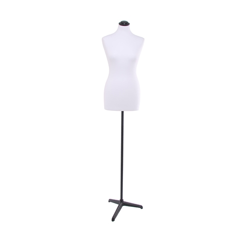Busto donna tessuto bianco con base treppiede nera