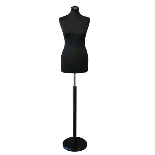Total black female bust with round base