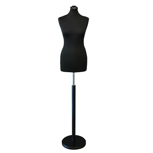 Busto donna total black con base tonda