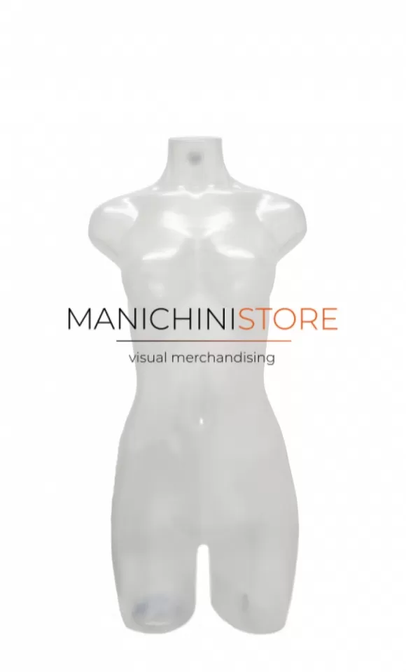 Busto manichino donna trasparente opale