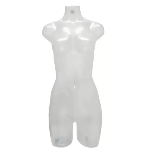 Busto manichino donna trasparente opale