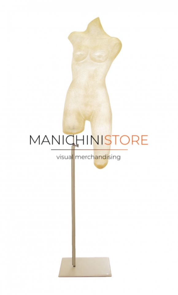 Busto donna silhouette in resina naturale trasparente - con imperfezioni