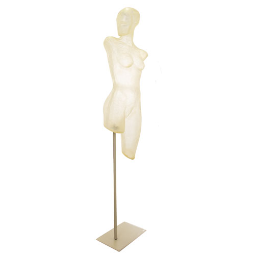 Busto donna con testa in resina naturale trasparente - con imperfezioni 