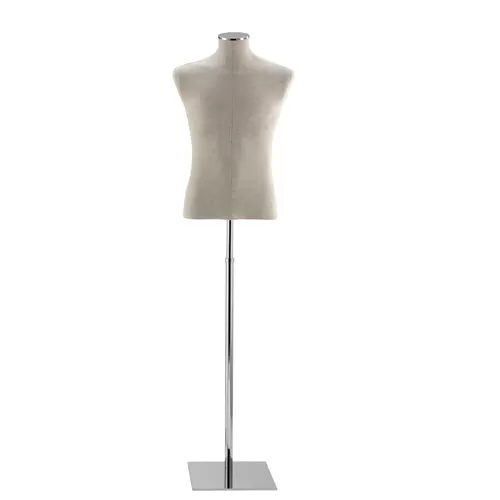 Busto uomo in Lino con base cromata quadra