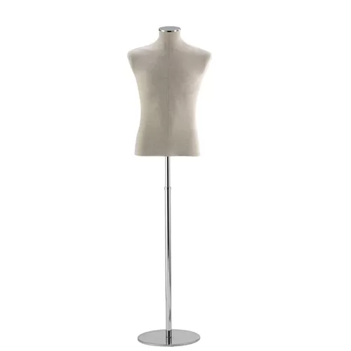 Busto uomo in Lino con base cromata tonda