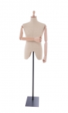 Linen male bust with wooden arms and head