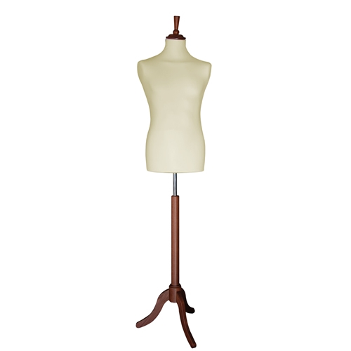 Male bust in ivory fabric with walnut tripod