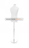 Busto uomo in tessuto Bianco con base cromata