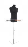 Busto uomo in tessuto Nero con base inox cromata