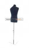 Busto uomo in tessuto Nero con base inox cromata