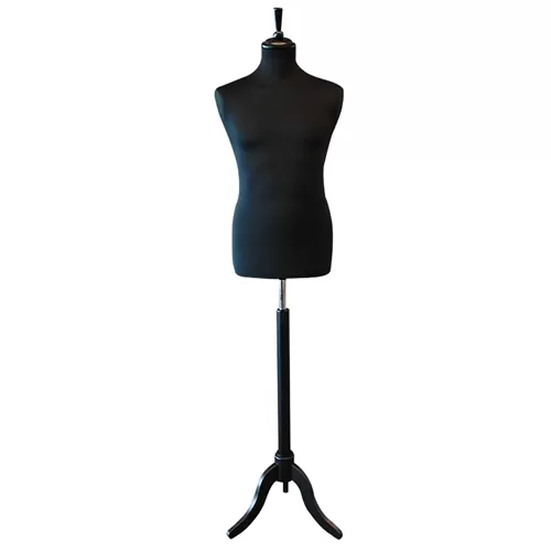 Busto uomo in tessuto Nero con treppiede Nero
