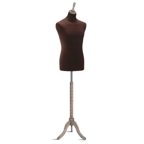 Busto uomo in tessuto Testa di Moro con treppiede Vintage
