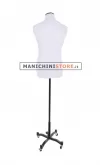 Busto uomo tessuto bianco con base taylor nera
