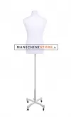 Busto uomo tessuto bianco con base Taylor grigio chiaro