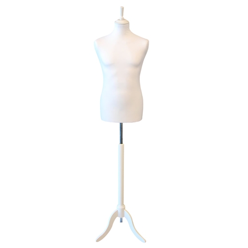 Busto uomo total white con treppiede