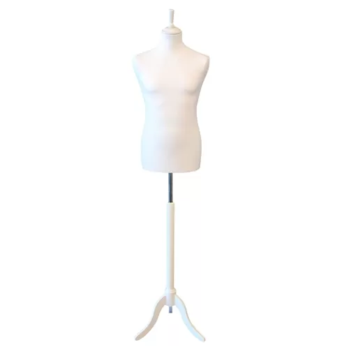 Busto uomo total white con treppiede