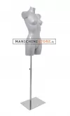 Busto manichino donna verniciato argento con base