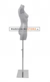 Busto manichino donna verniciato argento con base