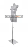Busto manichino donna verniciato argento con base