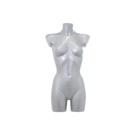 Busto manichino donna verniciato argento