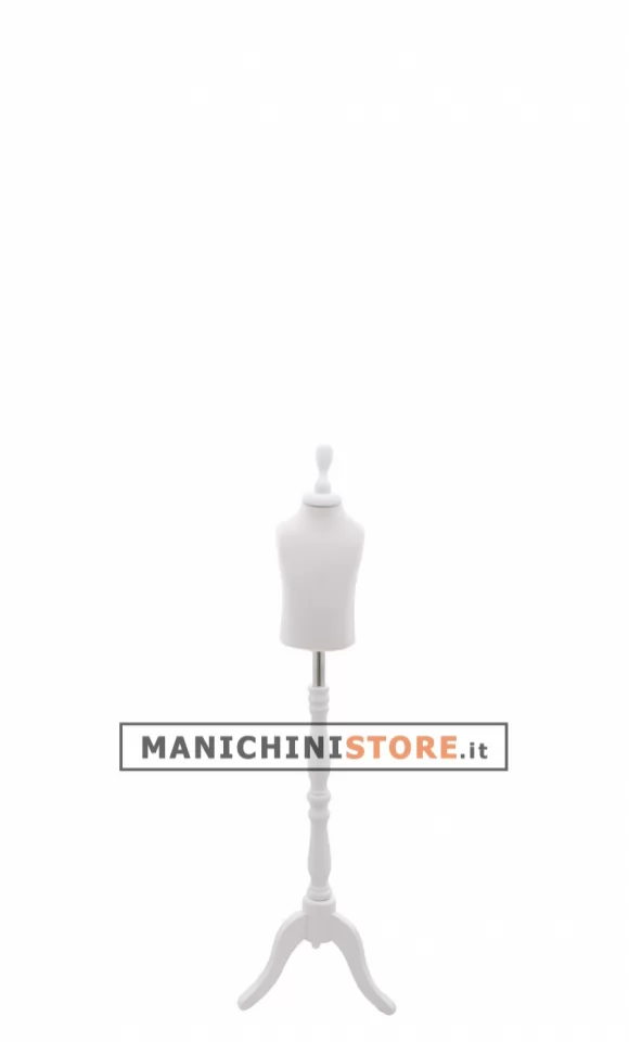 Busto bambino 0-6 mesi con base treppiede barocco bianco