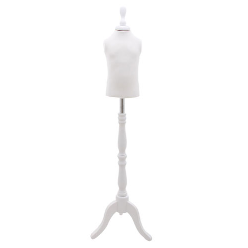 Child bust 1 year with white baroque tripod base