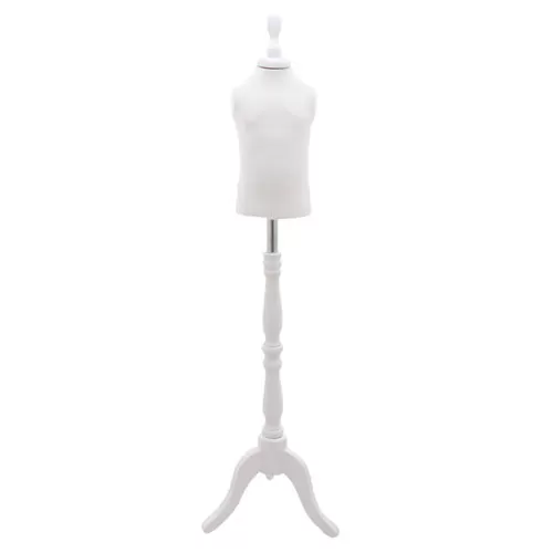 Busto bambino 1 anno con base treppiede barocco bianco