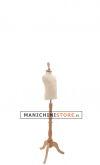 Busto bambino 1 anno con base treppiede barocco frassino
