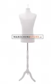 Busto bambino 13-14 anni con base treppiede barocco bianco
