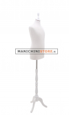 Busto bambino 10-12 anni con base treppiede barocco bianco