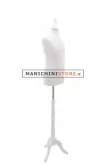 Busto bambino 10-12 anni con base treppiede barocco bianco