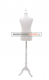 Busto bambino 10-12 anni con base treppiede barocco bianco