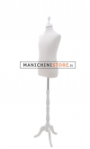 Busto bambino 10-12 anni con base treppiede barocco bianco