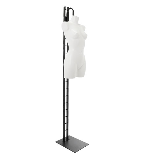 Busto manichino donna precolorato bianco con base a scaletta