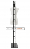 Busto manichino donna precolorato bianco con base a scaletta