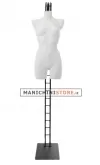 Busto manichino donna precolorato bianco con base a scaletta