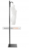 Busto manichino donna precolorato bianco con base a scaletta