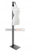 Busto manichino donna precolorato bianco con base a scaletta