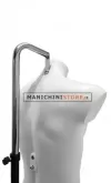 Busto manichino uomo precolorato bianco con base con attacco collo