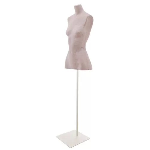Busto donna in cartapesta con base quadra - argilla